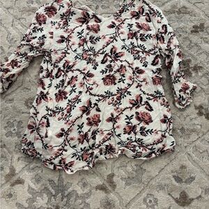 Floral Kids! Top - White and Pink